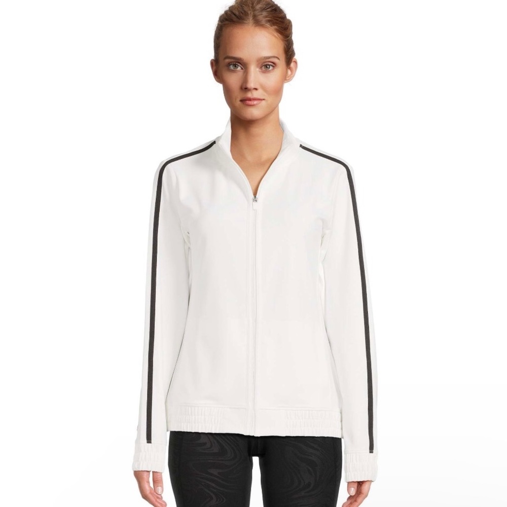 AVIA Womens Athletic Jacket Size Medium 8-10 Track Style Off White New